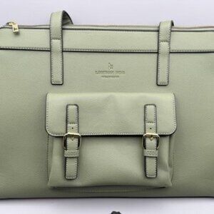 NWT London Fog SOPHIA PEBBLE TOTE OLIVE $118 Large Zip Strap Purse Carry Bag